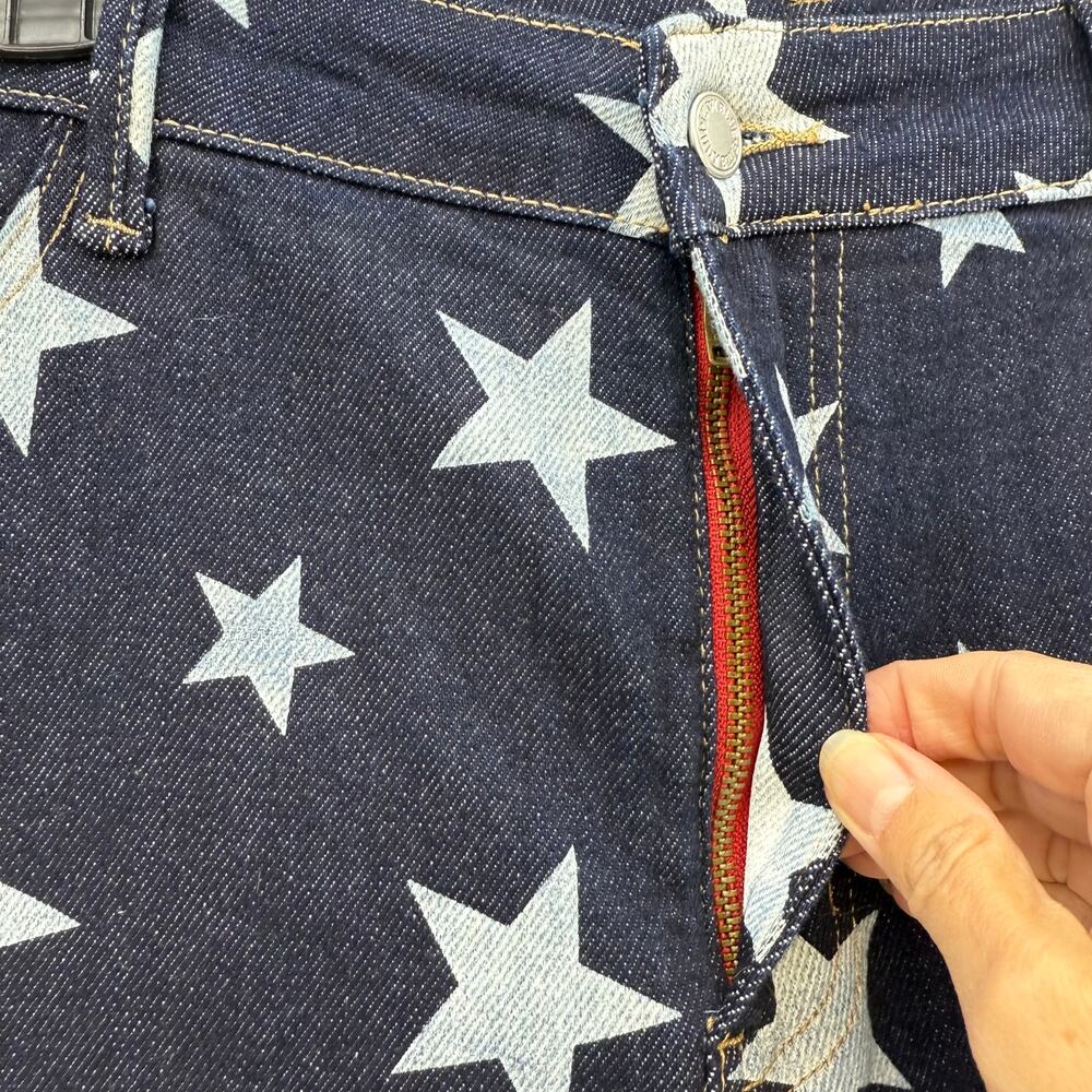 Judy Blue Jeans Women's 20W Dark Blue Star Print Flare Leg Tall Jeans Patriotic - Picture 5 of 15